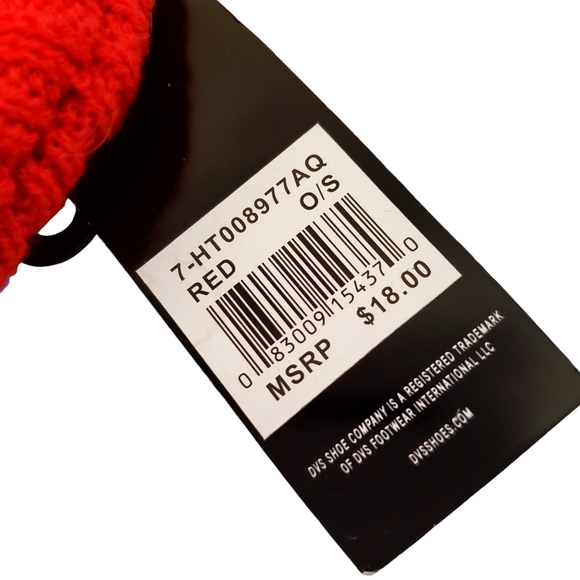 DVS Red Cable Knit Winter Beanie New One Size - Picture 4 of 7